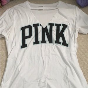 PINK shirt with neck cutout. Worn a few times